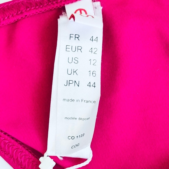NWT ERES “Lumi” Multi Position Triangle Bikini Top Pink Fizz with Braiding - Picture 3 of 16